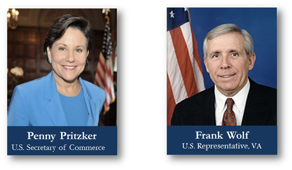 Photos of Penny Pritzker and Frank Wolf