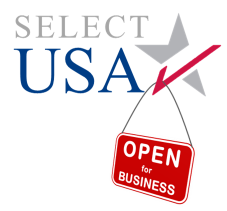 SelectUSA Logo with Open for Business Sign